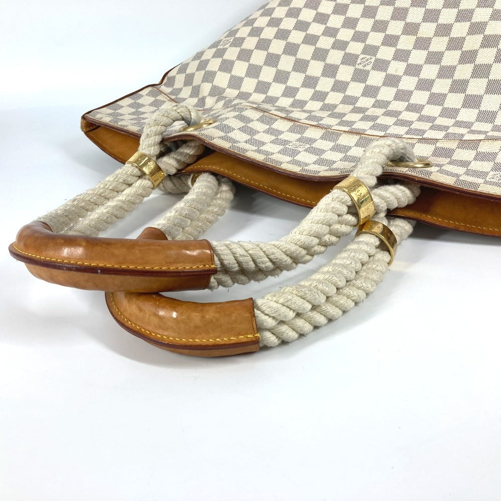 LOUIS VUITTON N48056 ダミエアズール ポンプロンGM カバン 肩掛け トートバッグ ロープハンドル ショルダーバッグ ダミエアズールキャンバス レディース ホワイト