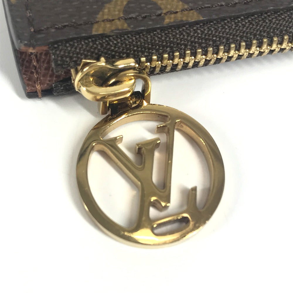 LOUIS VUITTON M81880 Monogram Card Case Porte Carte Romy Wallet with Coin Purse, Card Case, Coin Case, Monogram Canvas, Unisex, Brown