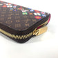 LOUIS VUITTON M14162 Japan-exclusive LV x TM Zippy Wallet Monogram Takashi Murakami Round Zip Long Wallet Monogram Canvas Unisex Brown