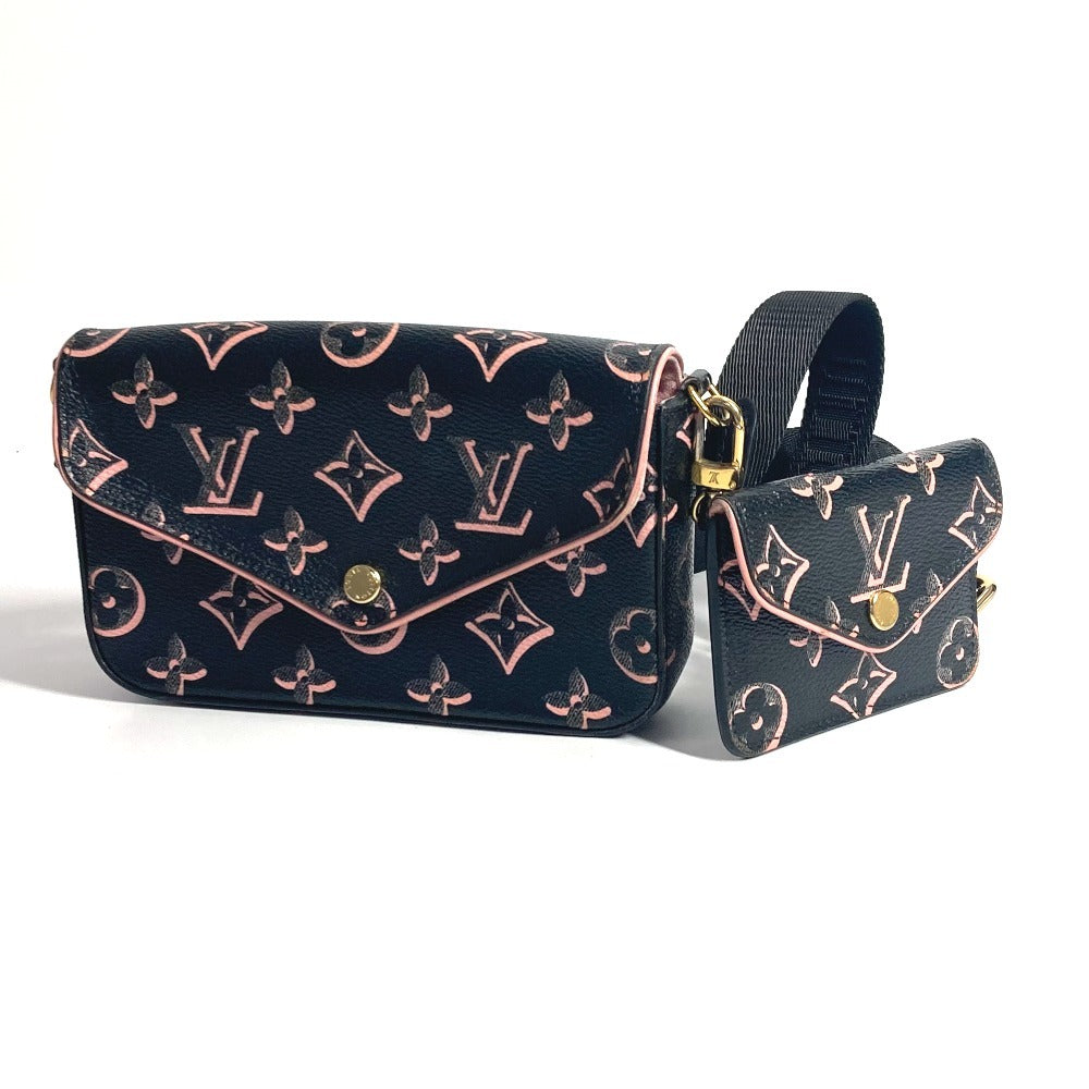 LOUIS VUITTON M81471 フォール・フォー・ユーコレクション モノグラム ミュルティ ポシェット フェリシー カバン 斜め掛け フラップ ショルダーバッグ コーティングキャンバス レディース ブラック