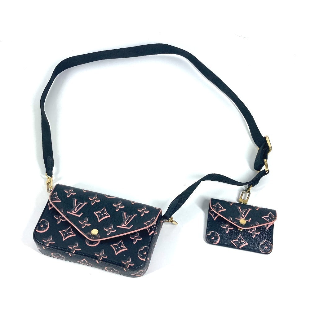 LOUIS VUITTON M81471 フォール・フォー・ユーコレクション モノグラム ミュルティ ポシェット フェリシー カバン 斜め掛け フラップ ショルダーバッグ コーティングキャンバス レディース ブラック