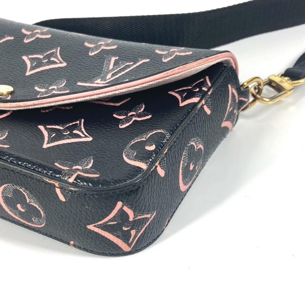 LOUIS VUITTON M81471 フォール・フォー・ユーコレクション モノグラム ミュルティ ポシェット フェリシー カバン 斜め掛け フラップ ショルダーバッグ コーティングキャンバス レディース ブラック
