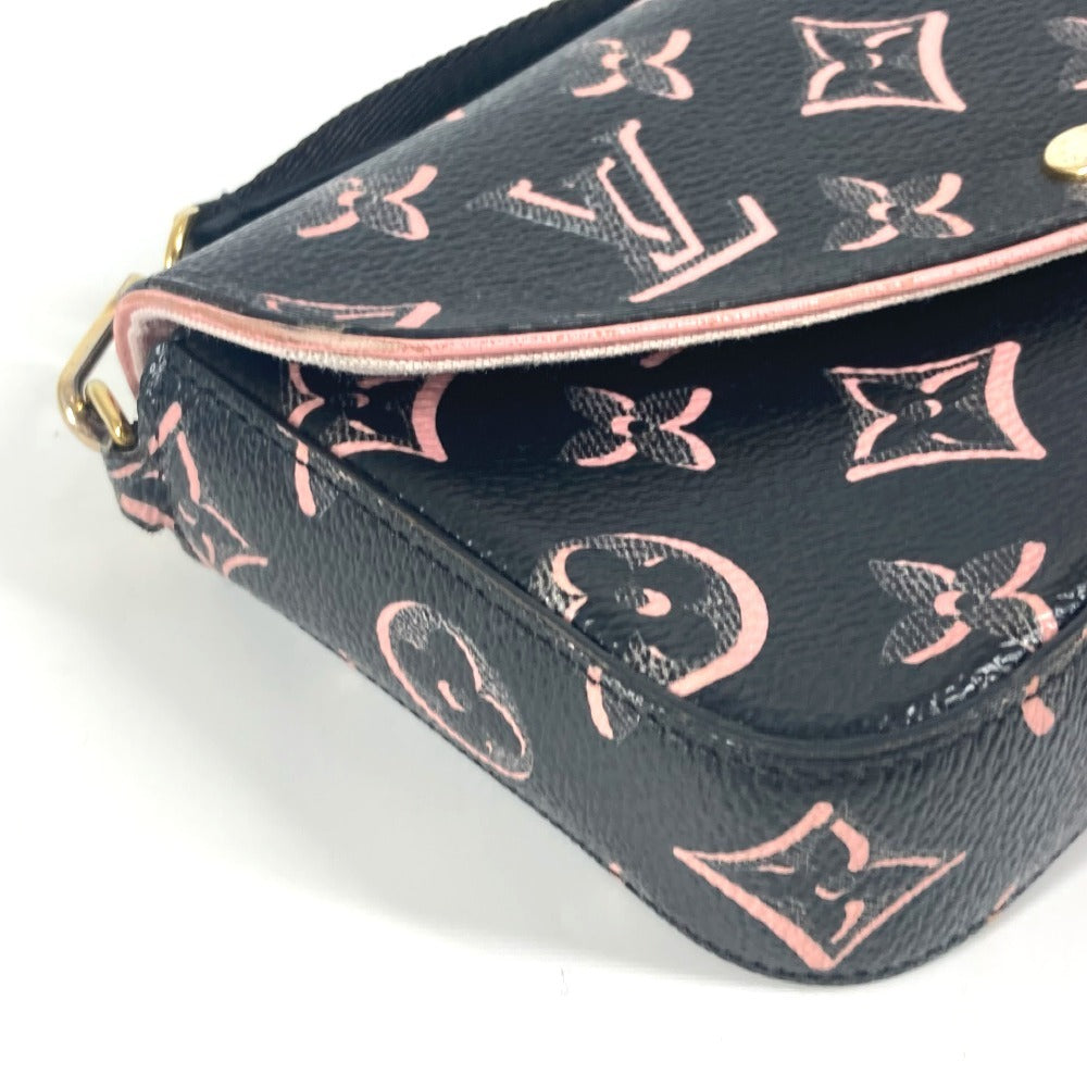 LOUIS VUITTON M81471 フォール・フォー・ユーコレクション モノグラム ミュルティ ポシェット フェリシー カバン 斜め掛け フラップ ショルダーバッグ コーティングキャンバス レディース ブラック