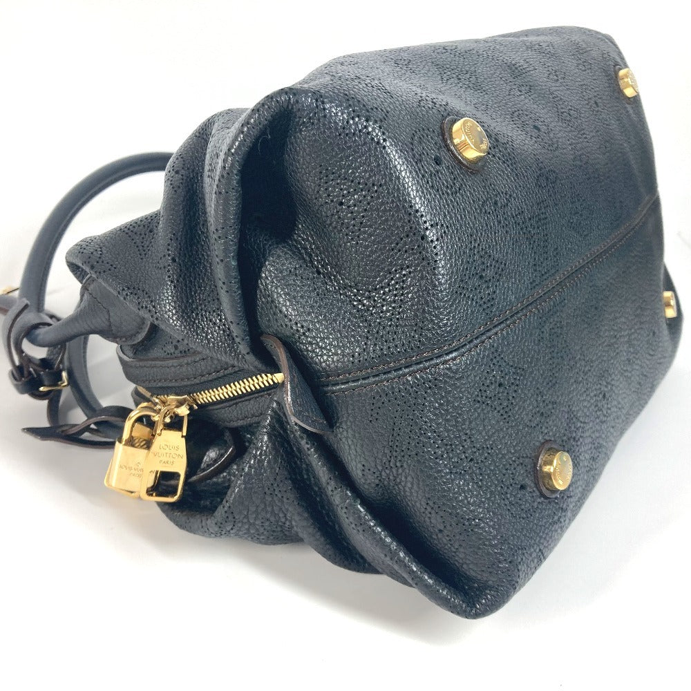 LOUIS VUITTON M93814 Monogram Mahina Galatea PM Shoulder Bag in Monogram Mahina Leather, Noir and Black
