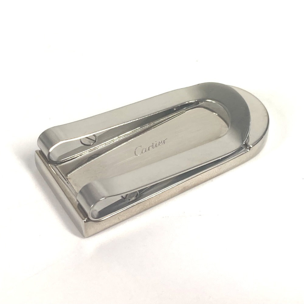 CARTIER Logo Wallet with Money Clip, Stainless Steel, Unisex, Black