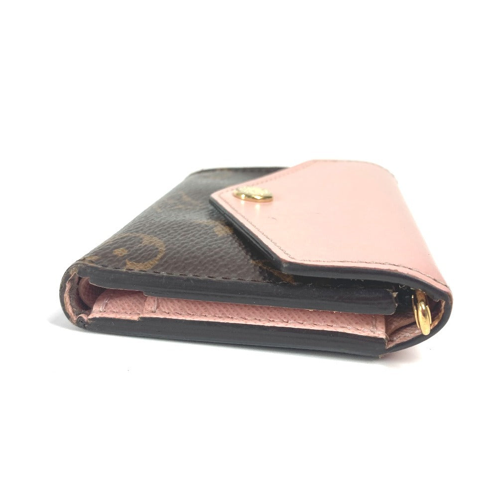 LOUIS VUITTON M62933 Monogram Portefeuille Zoe Compact Trifold Wallet in Monogram Canvas, Women's, Rose Ballerine, Pink