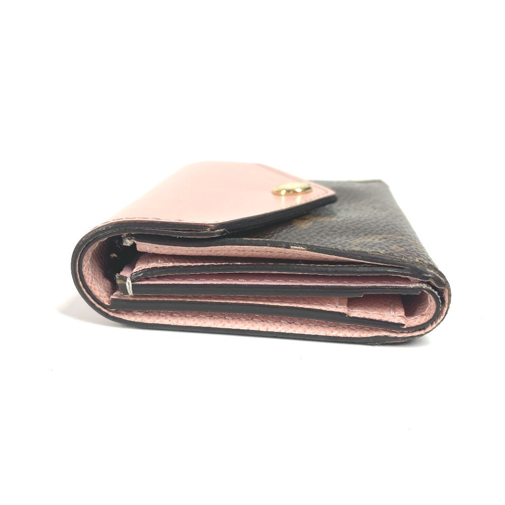 LOUIS VUITTON M62933 Monogram Portefeuille Zoe Compact Trifold Wallet in Monogram Canvas, Women's, Rose Ballerine, Pink