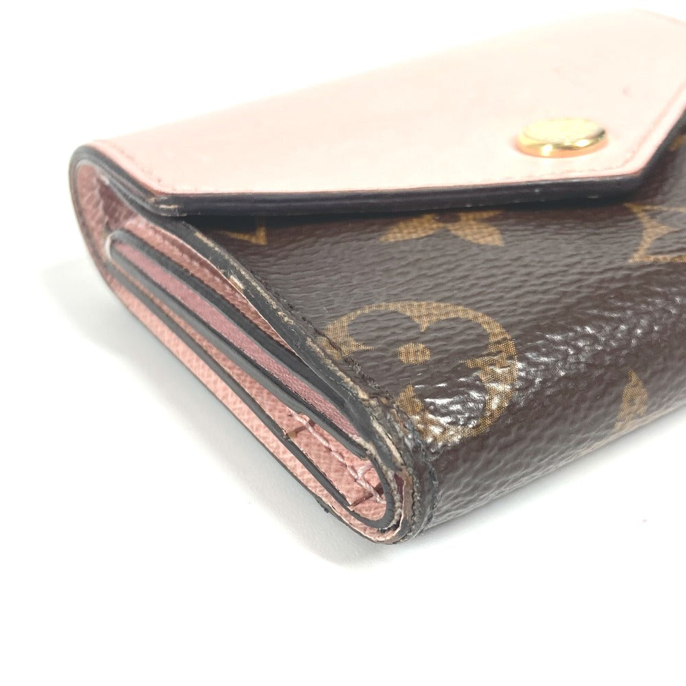 LOUIS VUITTON M62933 Monogram Portefeuille Zoe Compact Trifold Wallet in Monogram Canvas, Women's, Rose Ballerine, Pink