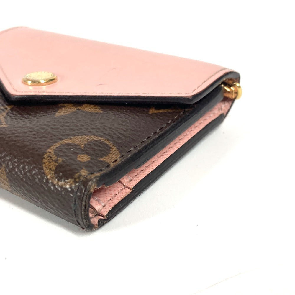 LOUIS VUITTON M62933 Monogram Portefeuille Zoe Compact Trifold Wallet in Monogram Canvas, Women's, Rose Ballerine, Pink