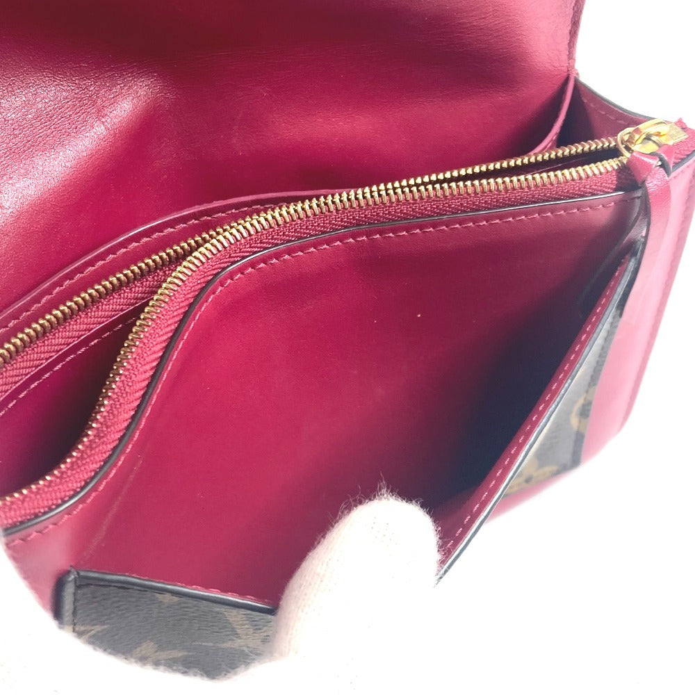 LOUIS VUITTON M69578 Monogram Portefeuille Flore Chain Wallet Shoulder Bag Clutch Bag Long Wallet Monogram Canvas Unisex Fuchsia Brown