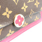LOUIS VUITTON M69578 Monogram Portefeuille Flore Chain Wallet Shoulder Bag Clutch Bag Long Wallet Monogram Canvas Unisex Fuchsia Brown