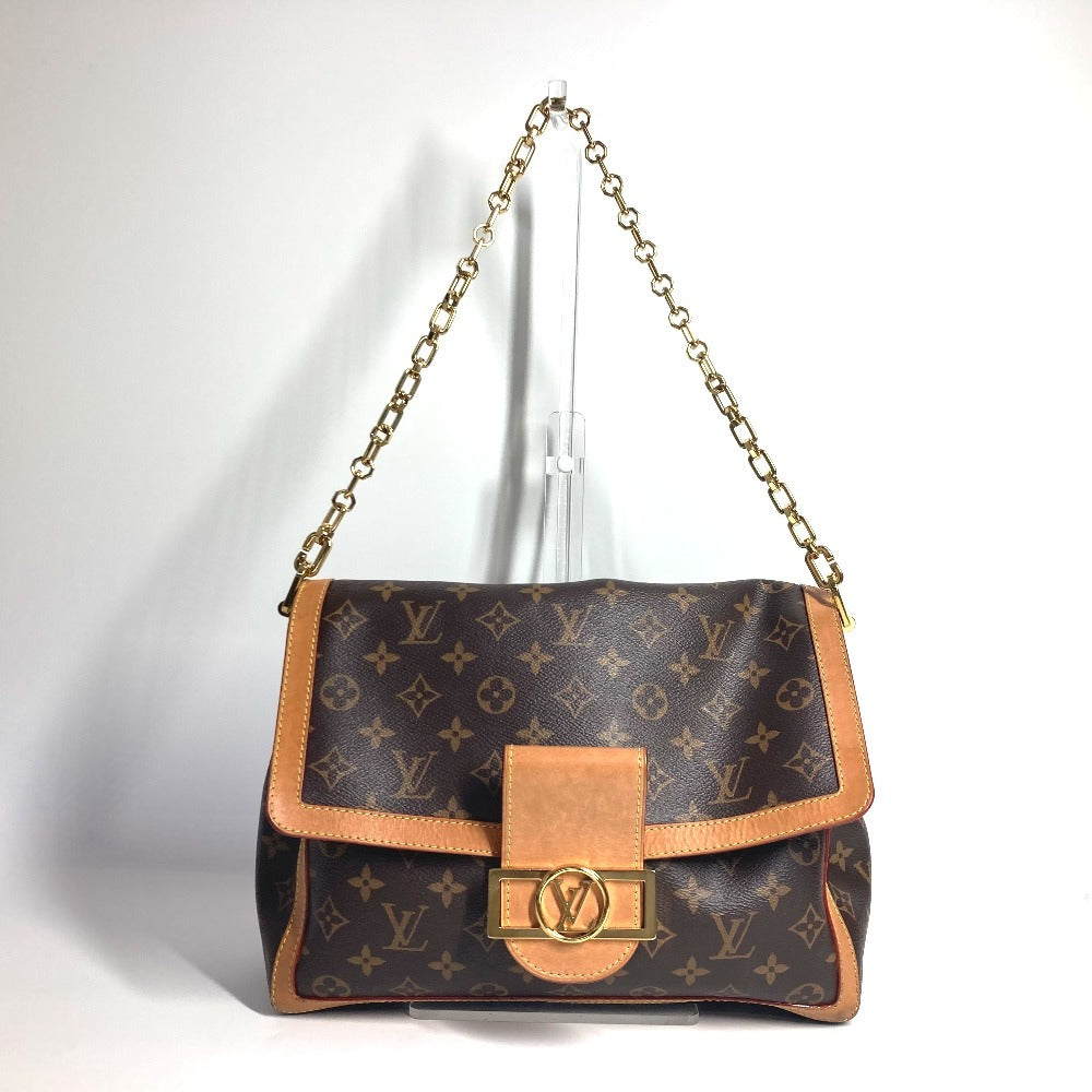 LOUIS VUITTON M47149 Monogram Dauphine Soft GM Bag, Crossbody, Flap Handbag, Chain Bag, 2-Way Bag, Shoulder Bag, Monogram Canvas, Women's, Brown
