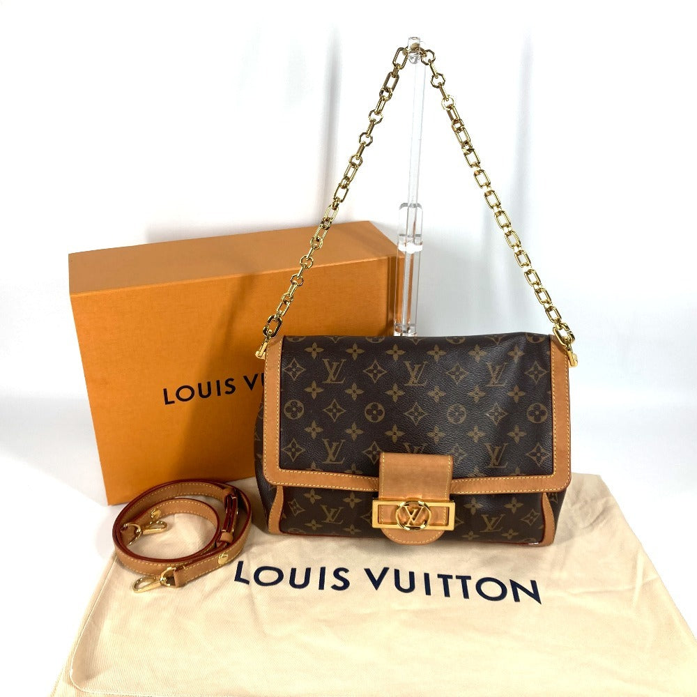 LOUIS VUITTON M47149 Monogram Dauphine Soft GM Bag, Crossbody, Flap Handbag, Chain Bag, 2-Way Bag, Shoulder Bag, Monogram Canvas, Women's, Brown
