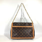 LOUIS VUITTON M47149 Monogram Dauphine Soft GM Bag, Crossbody, Flap Handbag, Chain Bag, 2-Way Bag, Shoulder Bag, Monogram Canvas, Women's, Brown