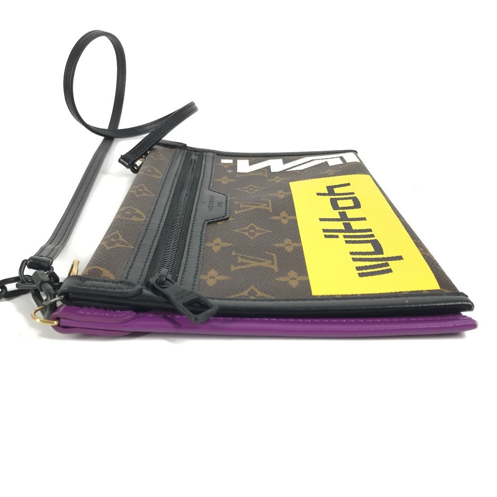 LOUIS VUITTON M44641 Monogram Logo Story Flat Messenger Pochette/Shoulder Bag in Monogram Canvas, Unisex, Brown
