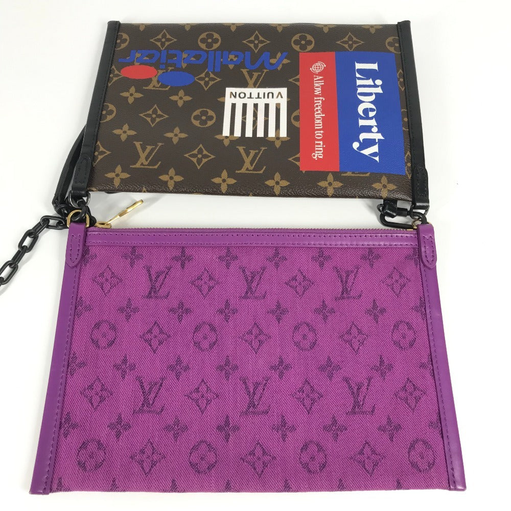 LOUIS VUITTON M44641 Monogram Logo Story Flat Messenger Pochette/Shoulder Bag in Monogram Canvas, Unisex, Brown