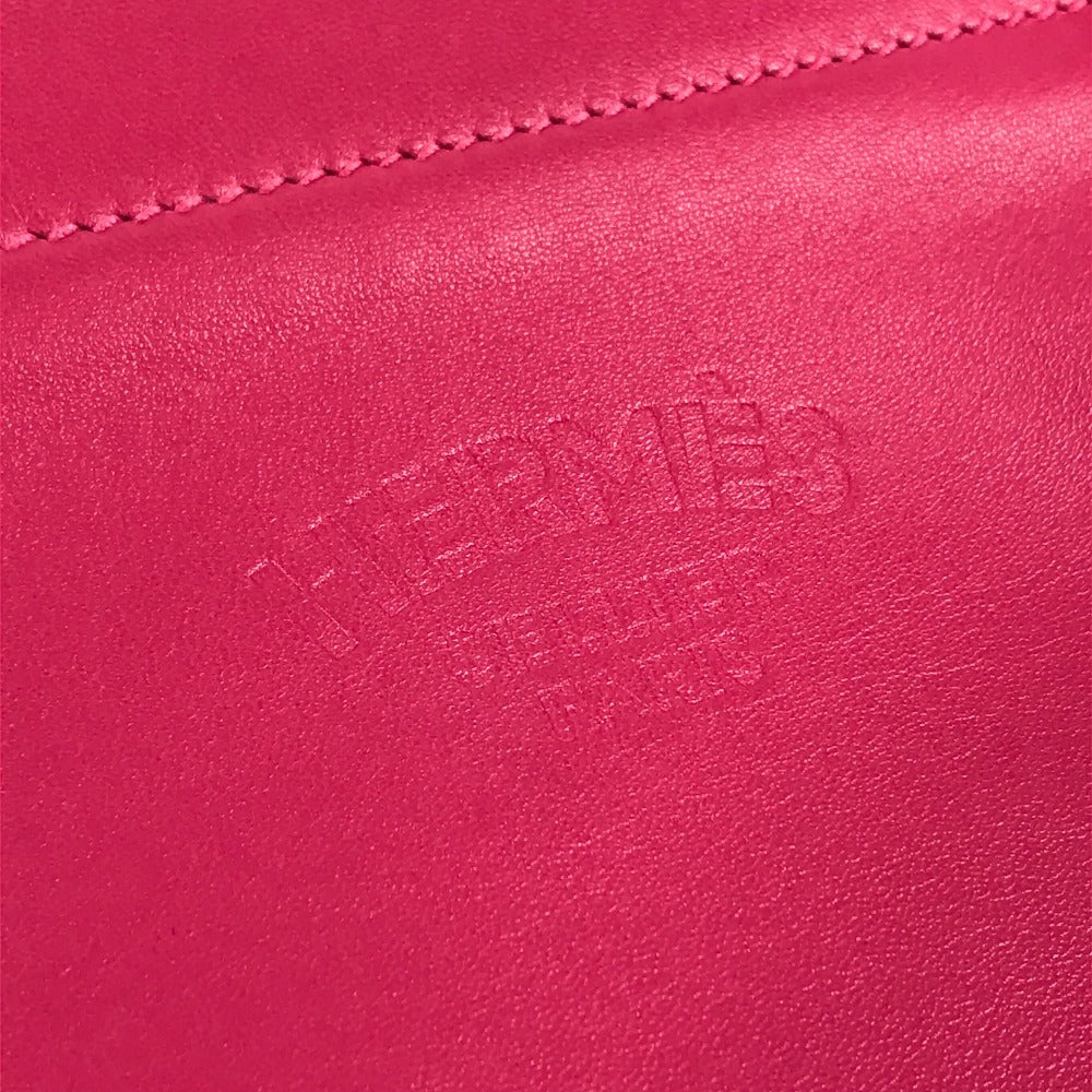HERMES Two-Tone Sac Aline Mini Crossbody Pochette Shoulder Bag in Pink Leather