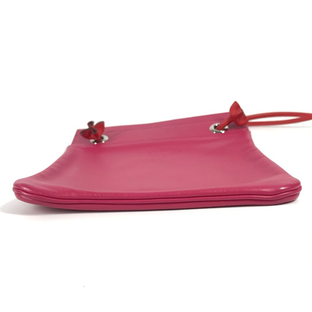 HERMES Two-Tone Sac Aline Mini Crossbody Pochette Shoulder Bag in Pink Leather