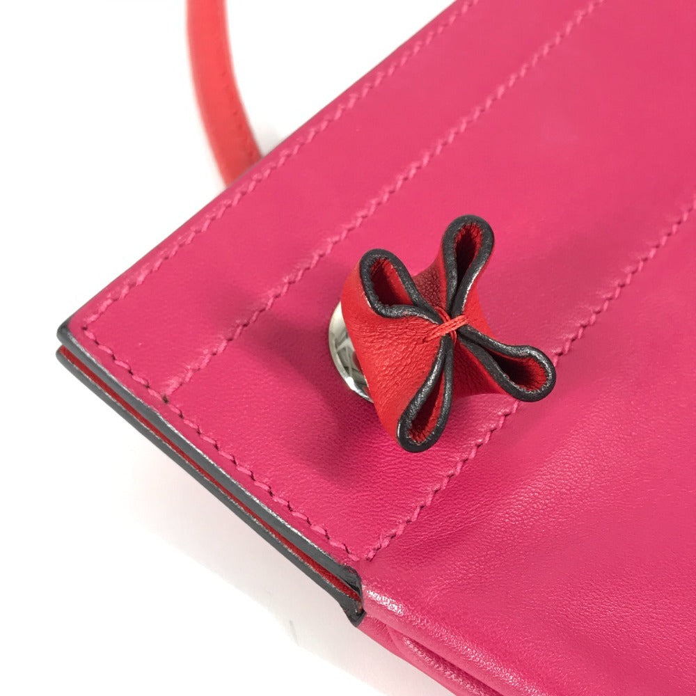 HERMES Two-Tone Sac Aline Mini Crossbody Pochette Shoulder Bag in Pink Leather