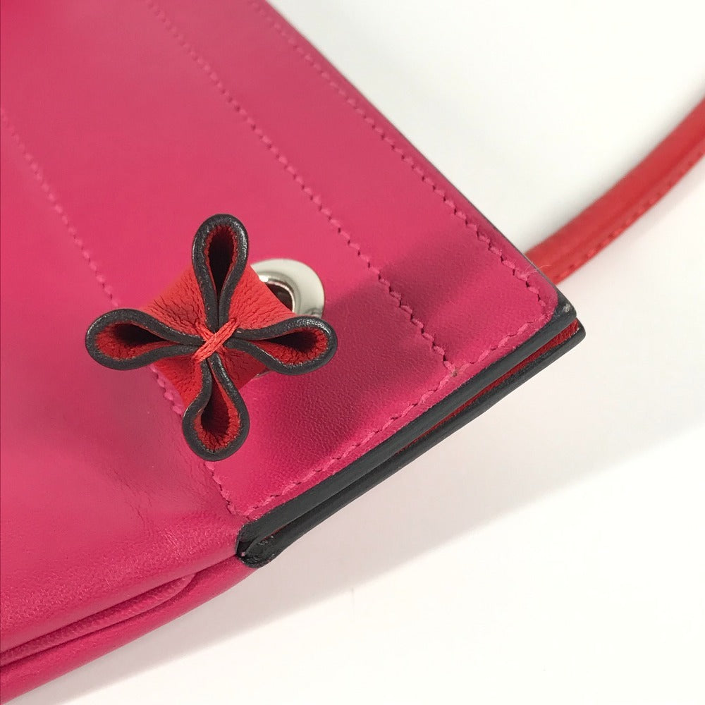 HERMES Two-Tone Sac Aline Mini Crossbody Pochette Shoulder Bag in Pink Leather