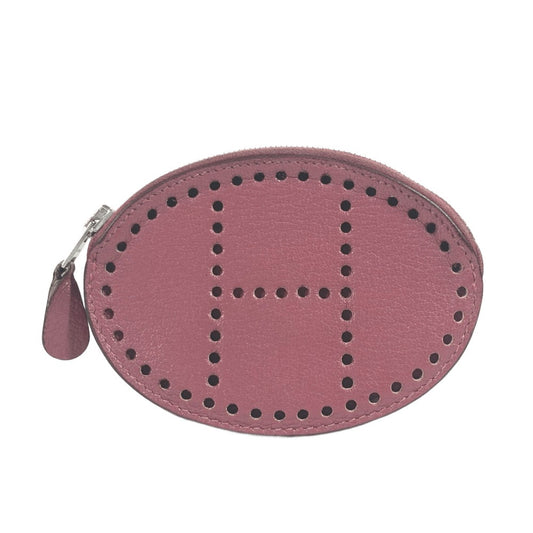 HERMES エブリン エヴリン Hロゴ 財布 小銭入れ コインケース レザー ユニセックス パープル