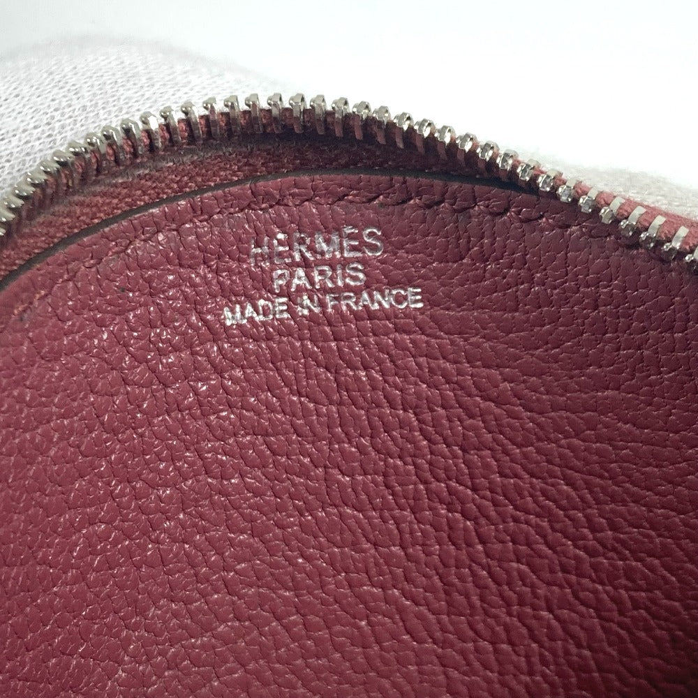 HERMES Evelyn H Logo Wallet/Coin Purse Leather Unisex Purple