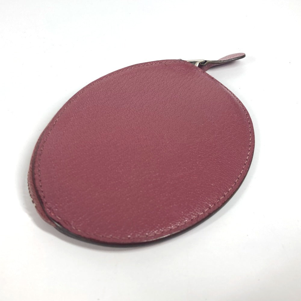HERMES Evelyn H Logo Wallet/Coin Purse Leather Unisex Purple