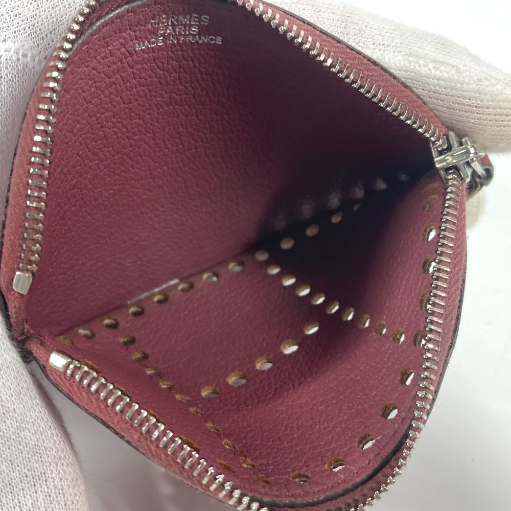 HERMES Evelyn H Logo Wallet/Coin Purse Leather Unisex Purple