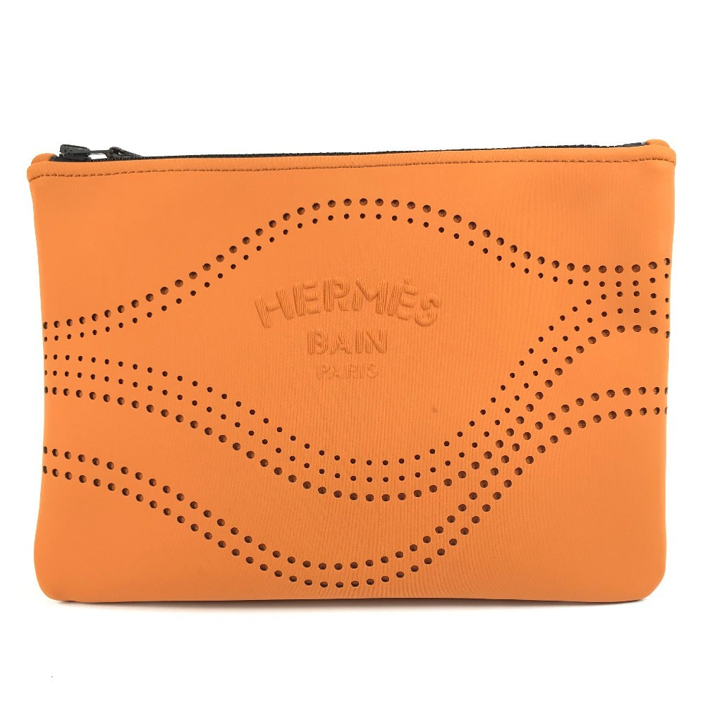 HERMES ネオバンMM クラッチバッグ マルチポーチ メイクポーチ ポーチ ポリアミド ユニセックス オレンジ