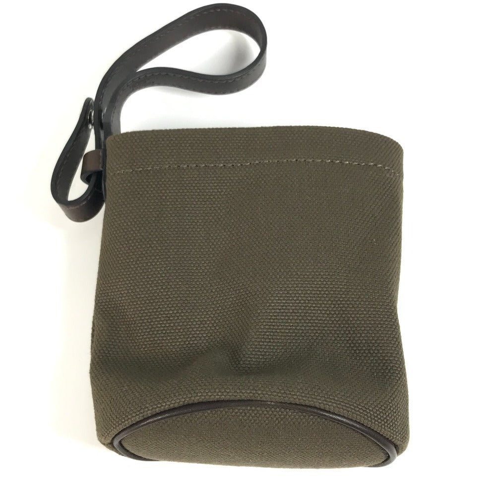 HERMES H800617EKAA Dog Treat Pouch, Leather/Coated Canvas, Unisex, Khaki/Fu Khaki