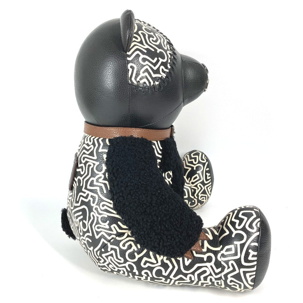 COACH F20819 Keith Haring キースへリング アウトロー OUTLAW 人形 インテリア テディベア ベア クマ ぬいぐるみ レザー ユニセックス ブラック
