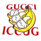 GUCCI 615044 Bananya Character Apparel Short Sleeve Top Cotton T-Shirt Men's White