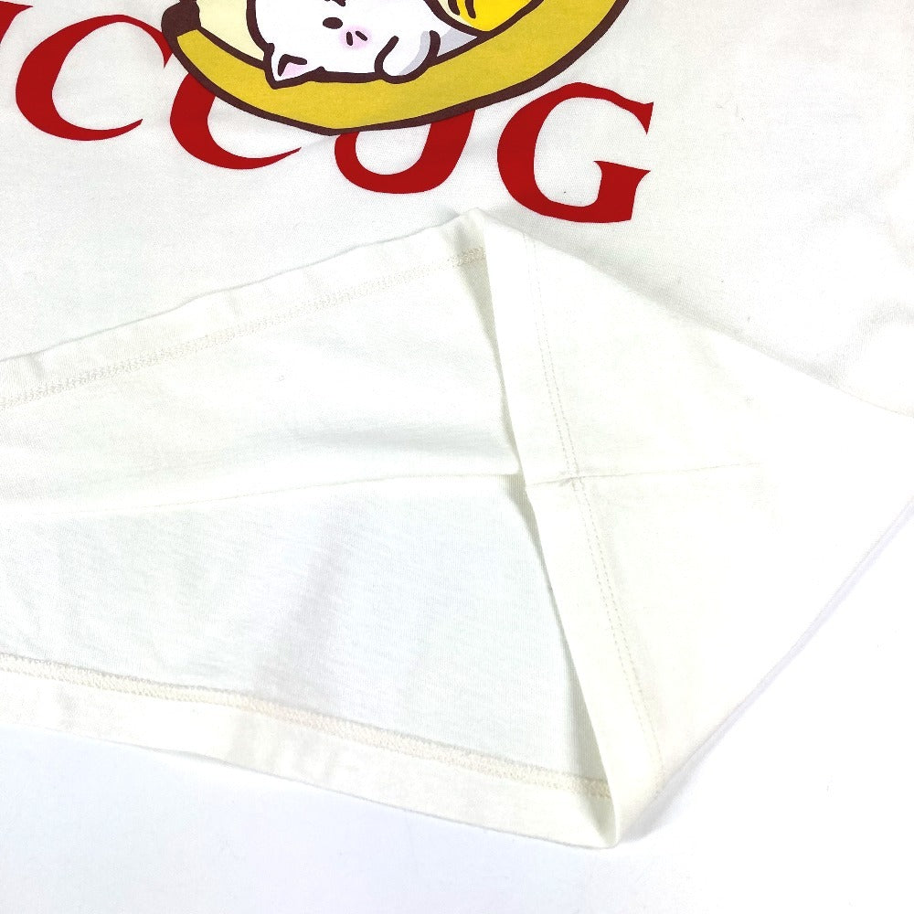 GUCCI 615044 Bananya Character Apparel Short Sleeve Top Cotton T-Shirt Men's White