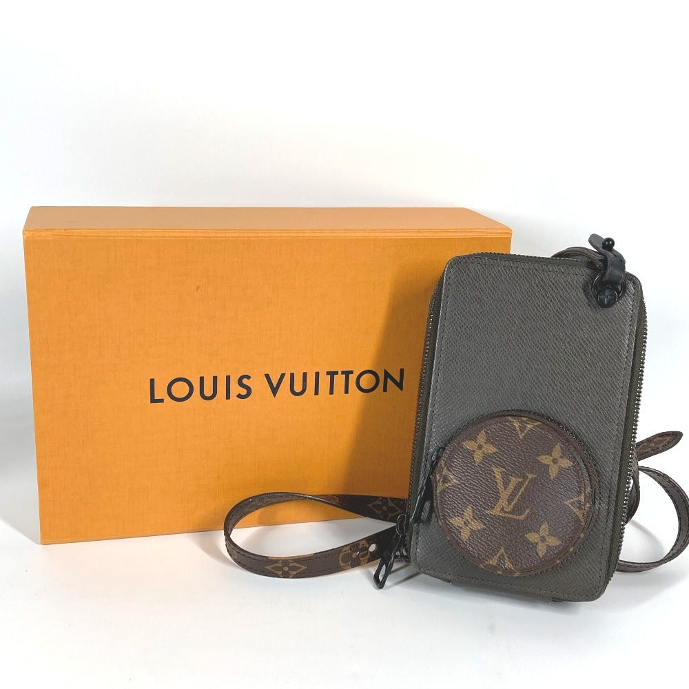 LOUIS VUITTON M30581 タイガ モノグラム フォンボックス ポシェット カバン 斜め掛け ショルダーバッグ タイガレザー ユニセックス ブラウン系