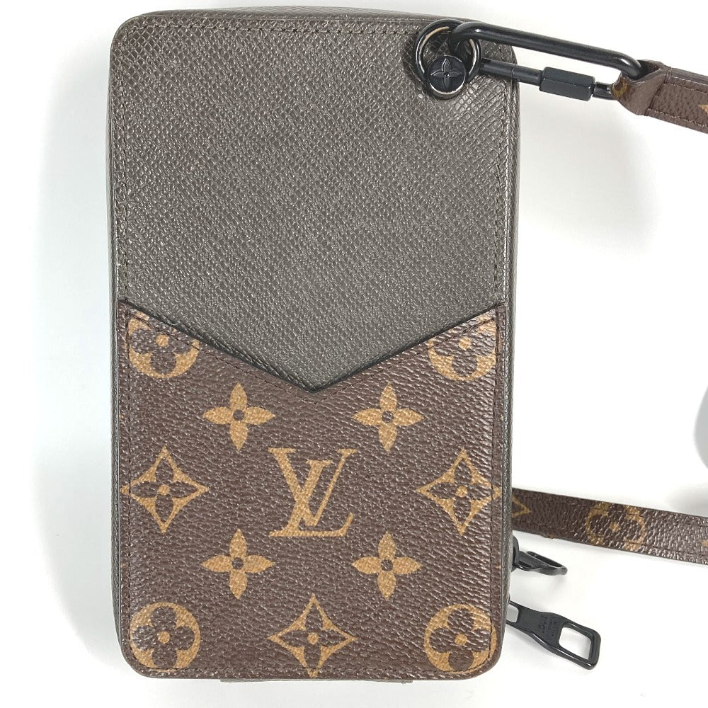 LOUIS VUITTON M30581 タイガ モノグラム フォンボックス ポシェット カバン 斜め掛け ショルダーバッグ タイガレザー ユニセックス ブラウン系