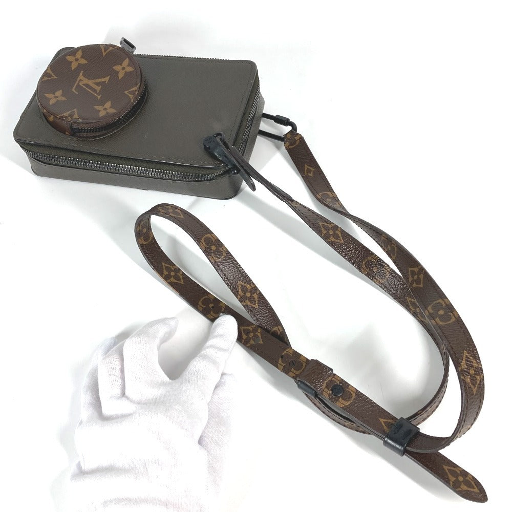 LOUIS VUITTON M30581 タイガ モノグラム フォンボックス ポシェット カバン 斜め掛け ショルダーバッグ タイガレザー ユニセックス ブラウン系