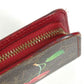 LOUIS VUITTON M95006 Monogram Cherry Porte-Monnaie Zip Long Wallet by Takashi Murakami, Round Zipper, Monogram Cherry Canvas, Women's, Brown