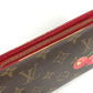LOUIS VUITTON M95006 Monogram Cherry Porte-Monnaie Zip Long Wallet by Takashi Murakami, Round Zipper, Monogram Cherry Canvas, Women's, Brown