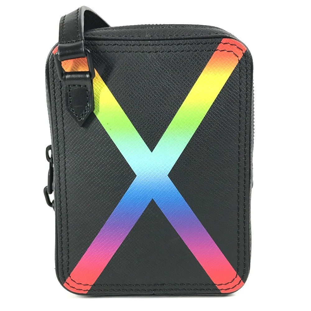 LOUIS VUITTON M30332 タイガ レインボー ダヌーブ・メッセンジャー カバン 斜め掛け ポシェット ショルダーバッグ タイガレザー ユニセックス ブラック