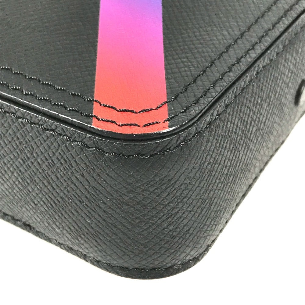 LOUIS VUITTON M30332 タイガ レインボー ダヌーブ・メッセンジャー カバン 斜め掛け ポシェット ショルダーバッグ タイガレザー ユニセックス ブラック