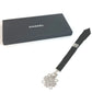 CHANEL CC Coco Mark Rhinestone Neck Strap Necklace, Metal, Black, Women's