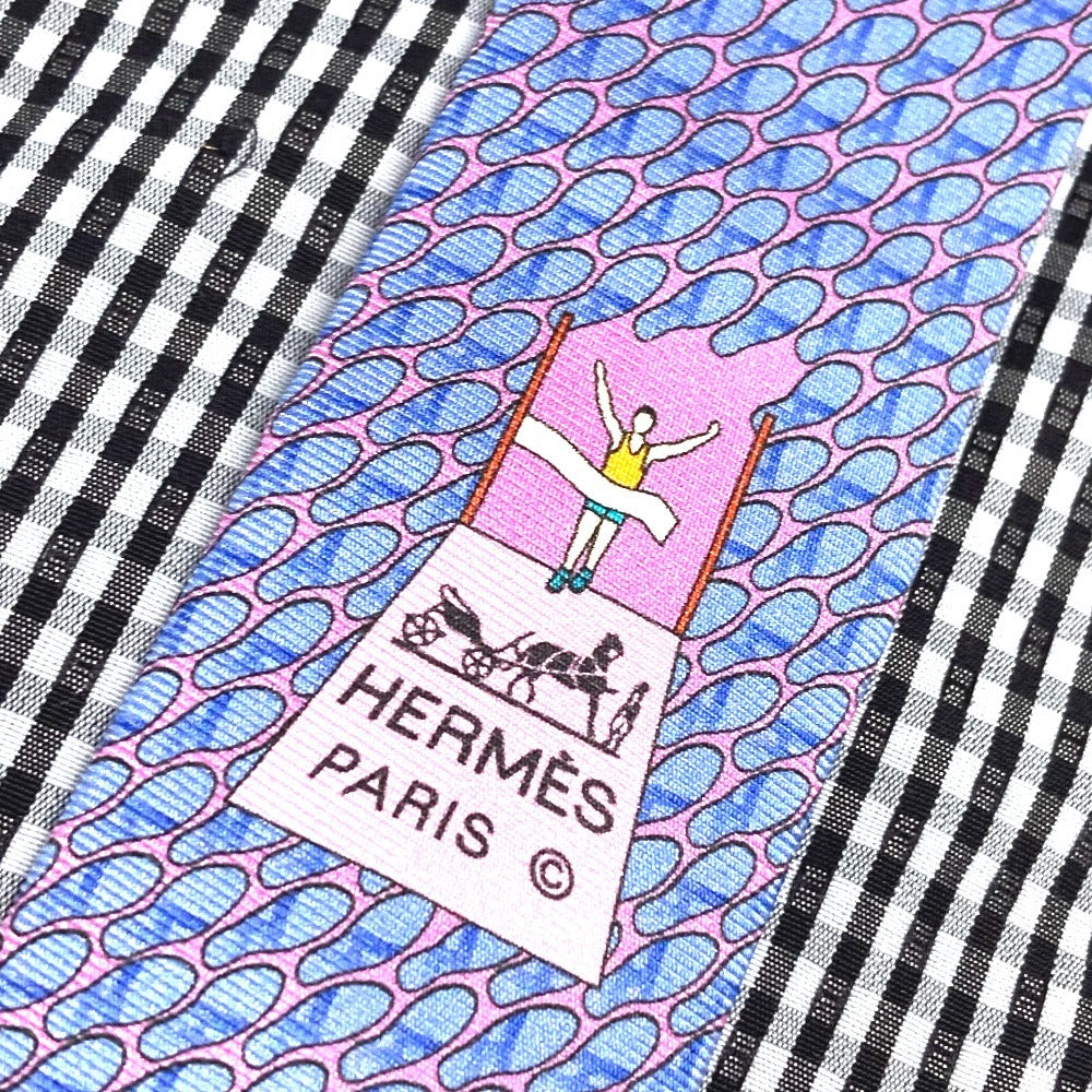 HERMES petit h necktie tote bag, shoulder bag, vertical style, cotton, unisex, multicolor