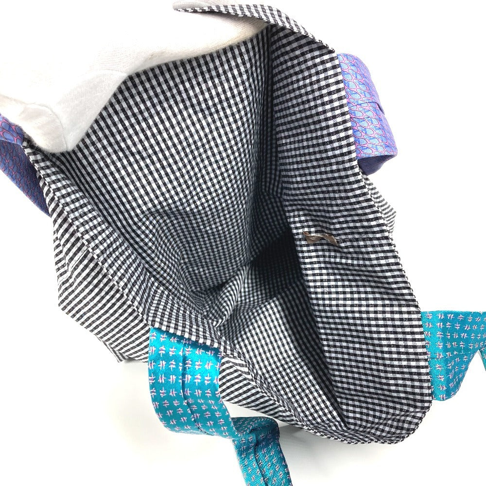 HERMES petit h necktie tote bag, shoulder bag, vertical style, cotton, unisex, multicolor