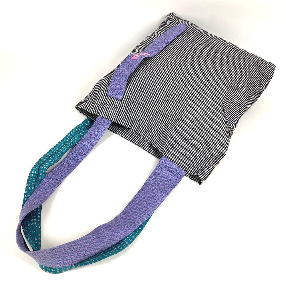 HERMES petit h necktie tote bag, shoulder bag, vertical style, cotton, unisex, multicolor