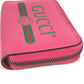 GUCCI 496319 Logo Wallet, Coin Purse, Round Zipper Coin Case, Leather, Unisex, Pink