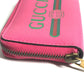 GUCCI 496319 Logo Wallet, Coin Purse, Round Zipper Coin Case, Leather, Unisex, Pink