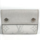 LOUIS VUITTON M67621 Taiga Rama Discovery Compact Wallet, a tri-fold wallet in Taiga leather, unisex, in blanc and white.