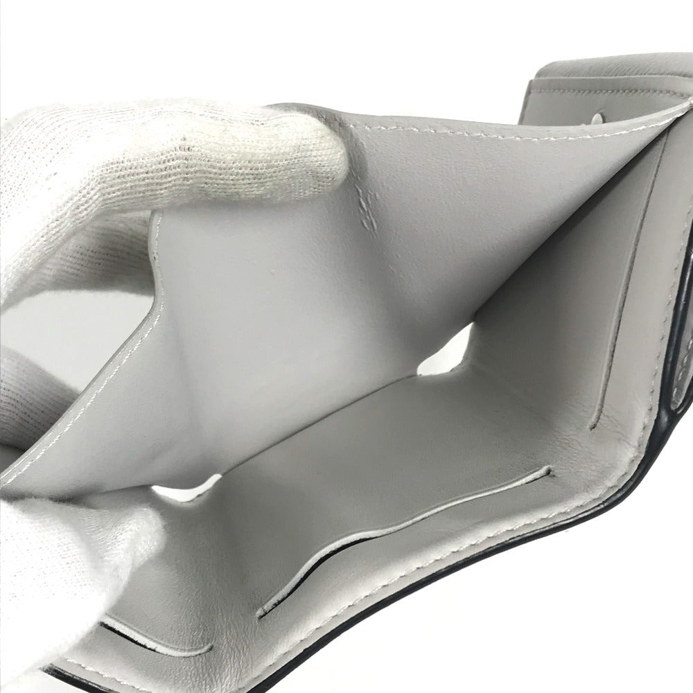 LOUIS VUITTON M67621 Taiga Rama Discovery Compact Wallet, a tri-fold wallet in Taiga leather, unisex, in blanc and white.