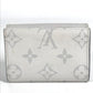 LOUIS VUITTON M67621 Taiga Rama Discovery Compact Wallet, a tri-fold wallet in Taiga leather, unisex, in blanc and white.