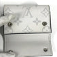 LOUIS VUITTON M67621 Taiga Rama Discovery Compact Wallet, a tri-fold wallet in Taiga leather, unisex, in blanc and white.